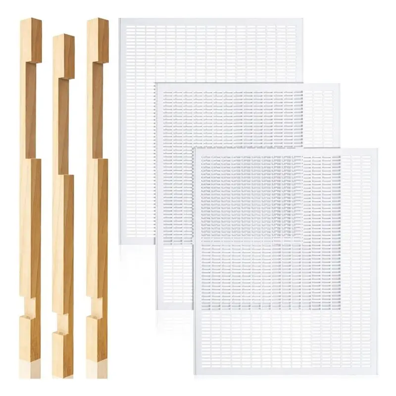 ABMH-Beehive Entrance Reducer Set Plastic Queen Excluder Bee 6 Pcs For 10 Frame Hive Wood Frames