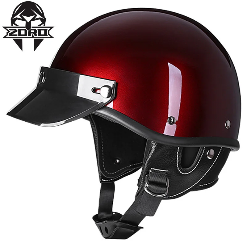 

2 Gifts Half Face Moto Helmet Scooter Motocross Helmets Vintage Half Face Biker Motorbike Crash Moto Helmet Casco