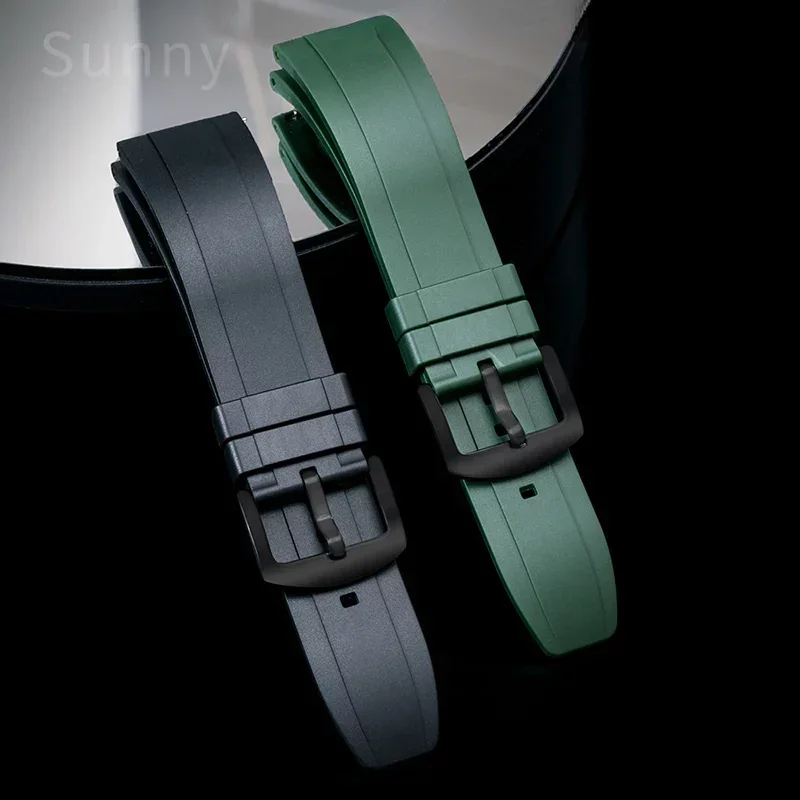 Dust-Free Silicone Watch Strap for Huawei GT2 Longines Omega Seiko Rolex Green Black Water Ghost Watchband Accessories 20 22mm