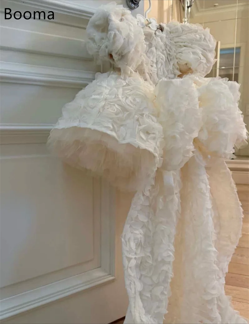 Booma a-line الزهور الأميرة س الرقبة الزهور فتاة فساتين الزفاف فستان الحفلات للأطفال مطوي الزهور الفتيات فساتين حفلات مخصصة