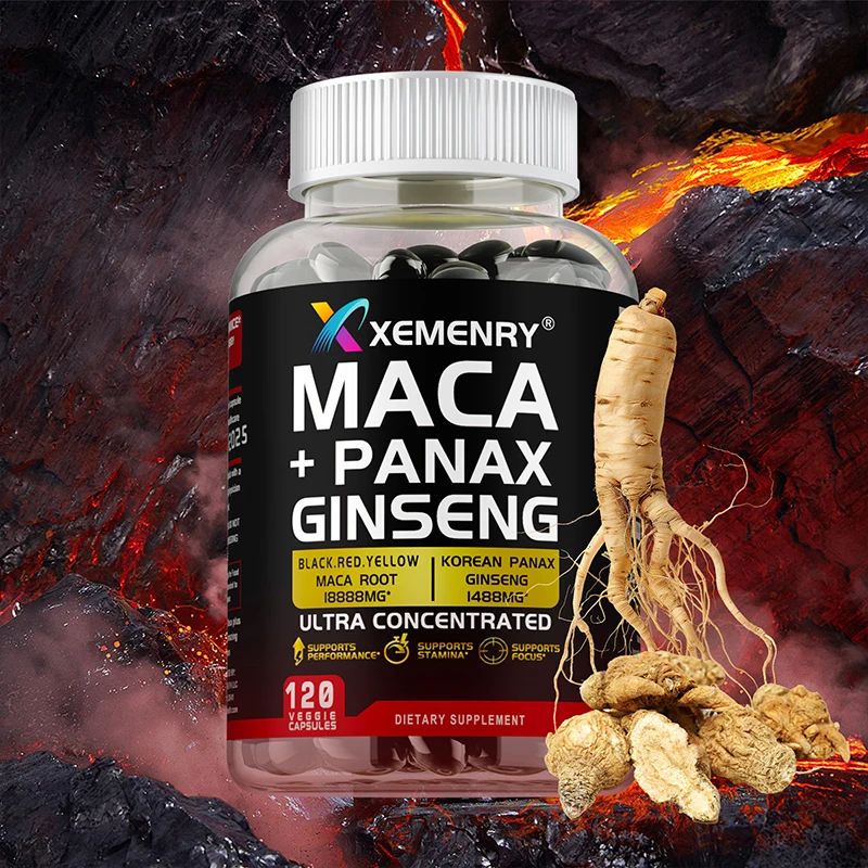 Maca + Panax  Ginseng - Boost Energy Levels, Enhance Endurance and Athletic Performance, and Promote Emotional Well-being