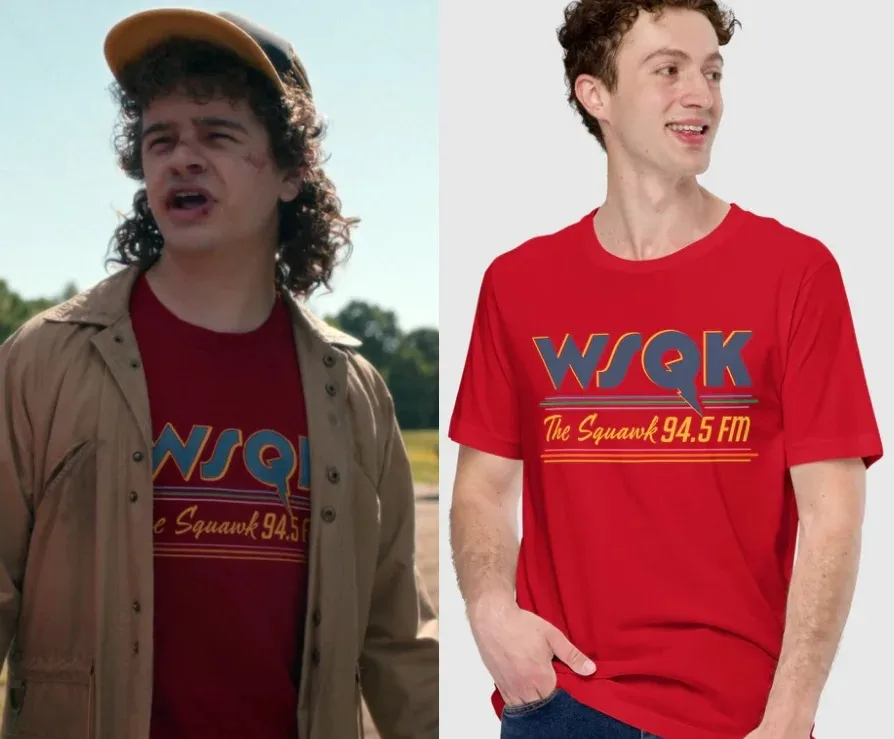 Y2k Tops de moda Dustin Henderson WSQK The Squawk camiseta se puede combinar con estampado de moda de algodón de manga corta Unisex