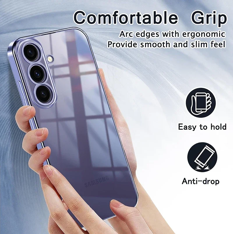 Luxury Plating Silicone Soft TPU Case For Samsung Galaxy S25 Ultra S24 FE S23 Ultra S22 PLUS S21 FE Cover Funda S23FE