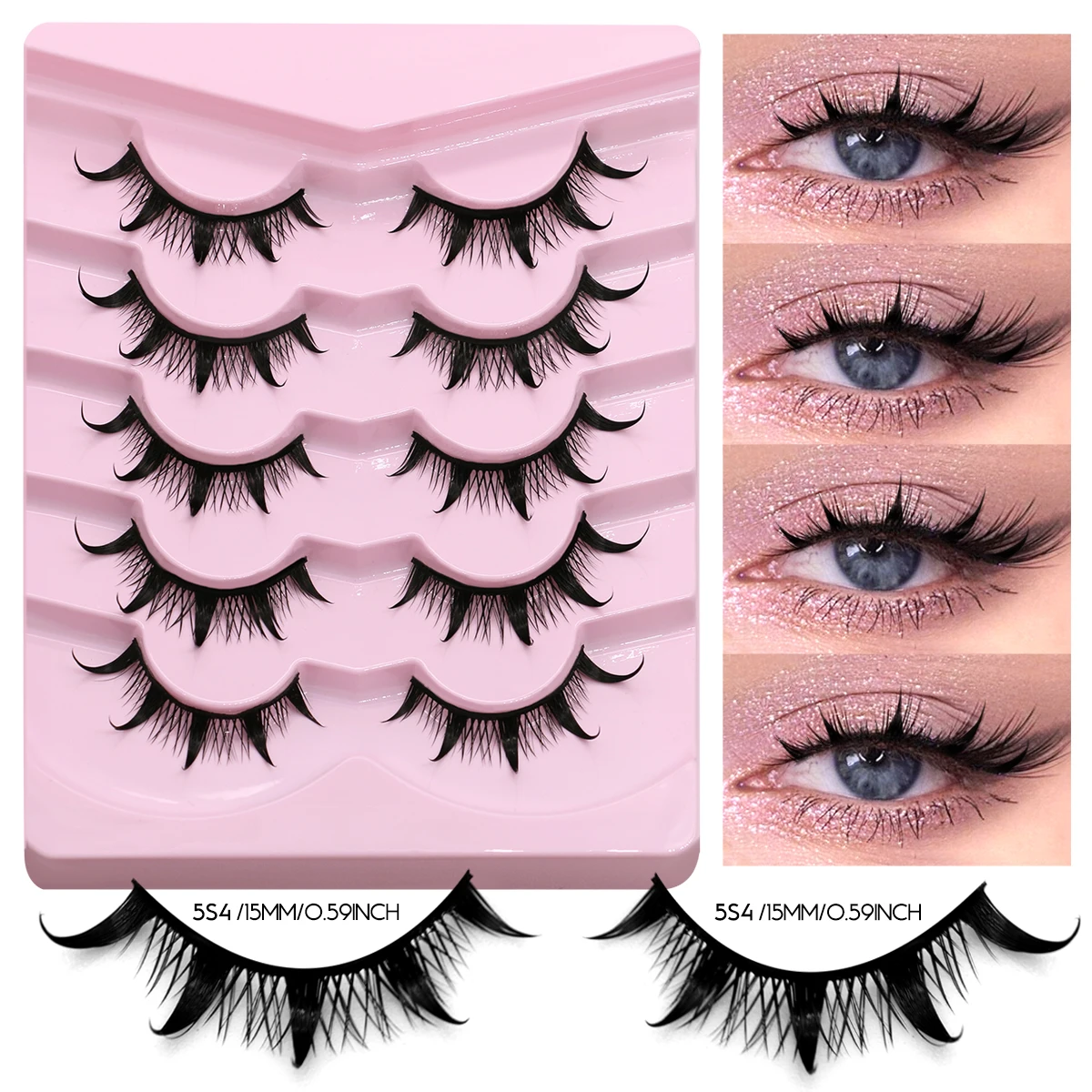 3D Natural Mink False Eyelashes, 5 Pairs