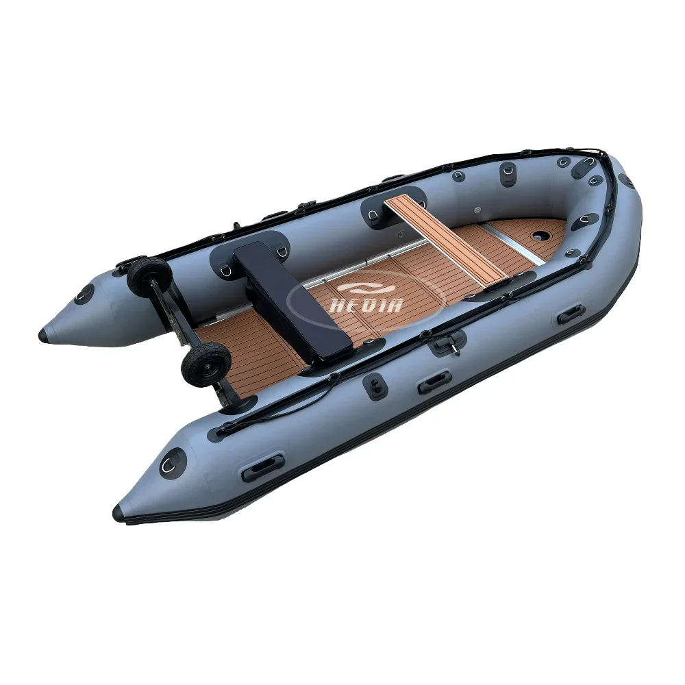 380cm aluminum floor PVC inflatable pontoon fishing boat