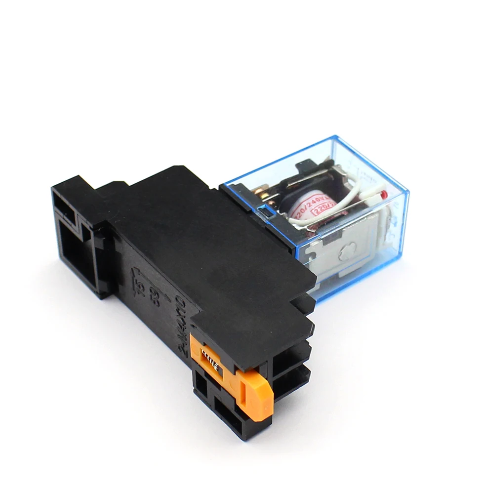 1Pc LY2NJ HH62P Electronic small Electromagnetic Power Relay 10A 8PIN Coil DPDT DC12V 24V 36V AC110V 220V 380V  With PTF08A Base