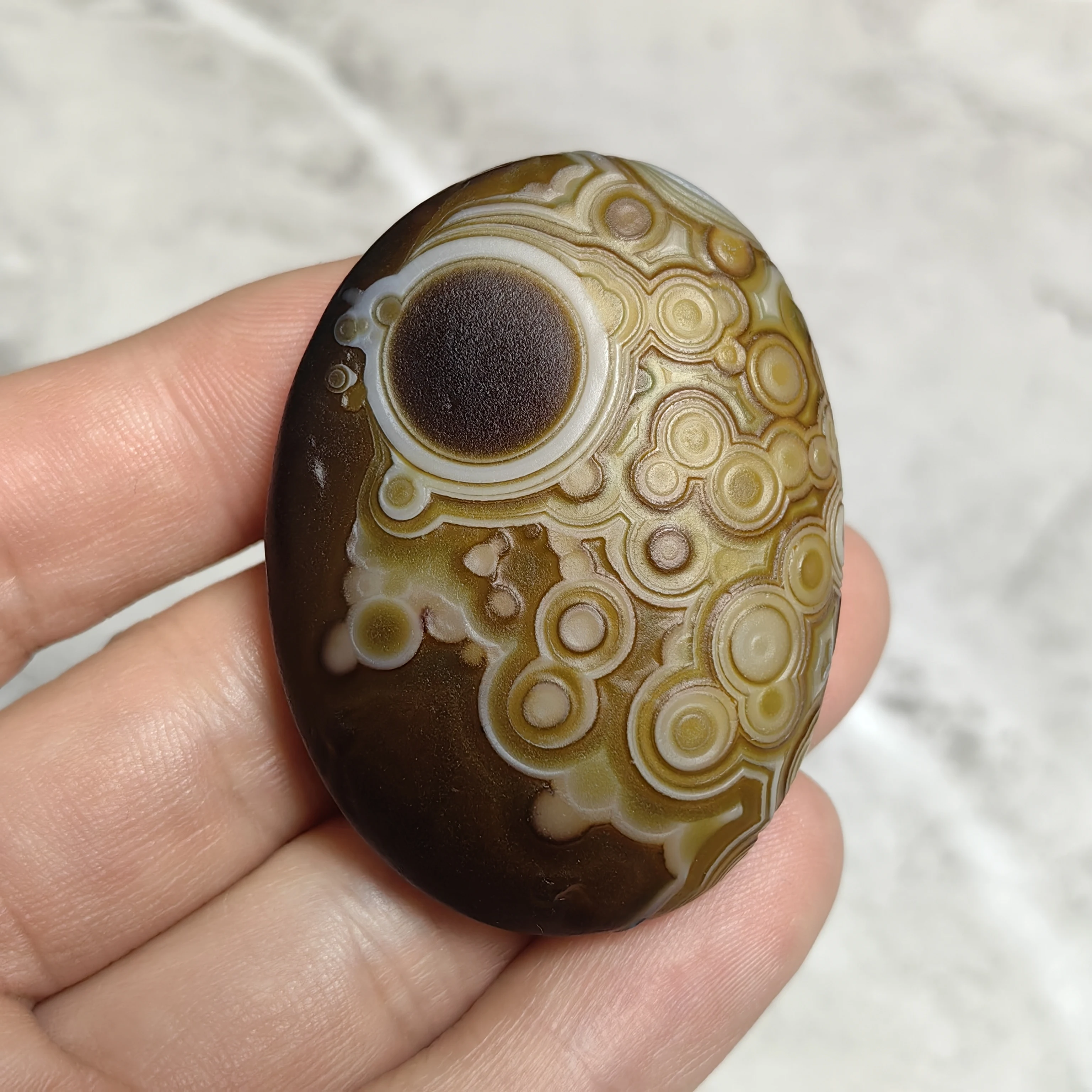 

Natural Divine Eye Agate Wishing Palm Stones Gobi Eyes Mineral Specimen Good Luck Reiki Spiritual Meditation DIY Home Decoration