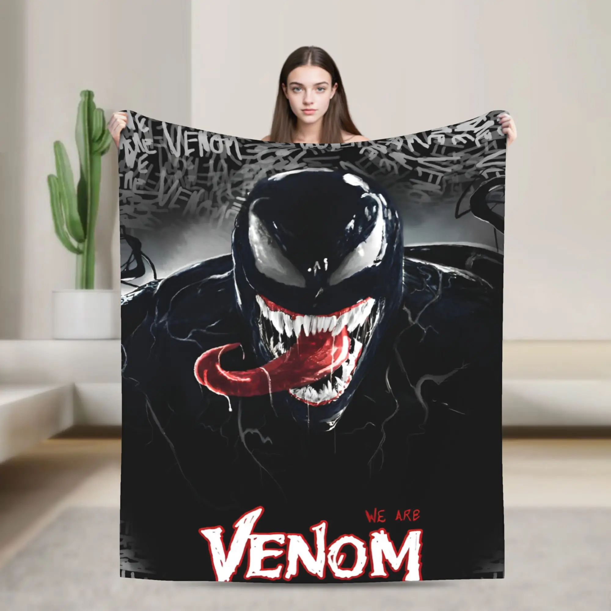 Venom Blanket  Warm Street Trend Plush Throw Blanket For Children Bedroom Flannel Bedspread Bed Cover