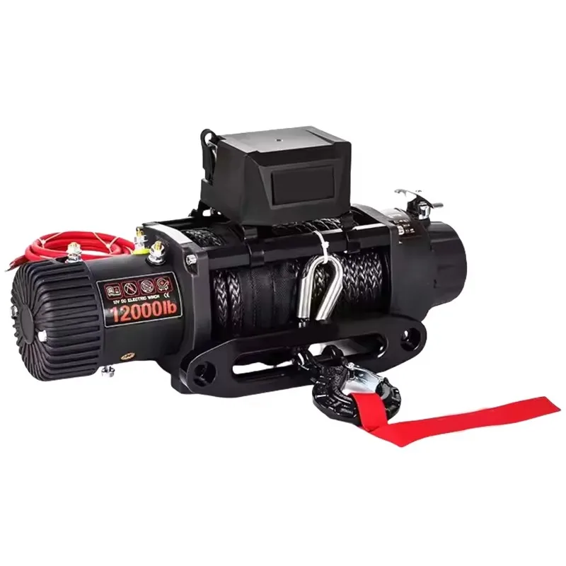 13500 Pound Nylon Rope Electric Winch For Outdoor Off-road Vehicle Rescue And Rescue Battery Winch