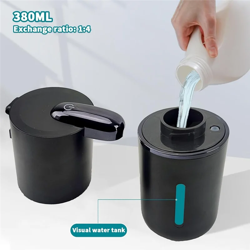 ABNL Automatic Soap Dispenser 380ML Touchless Liquid Soap Dispense USB Rechargeable Foaming Soap Dispenser Forbathroom B