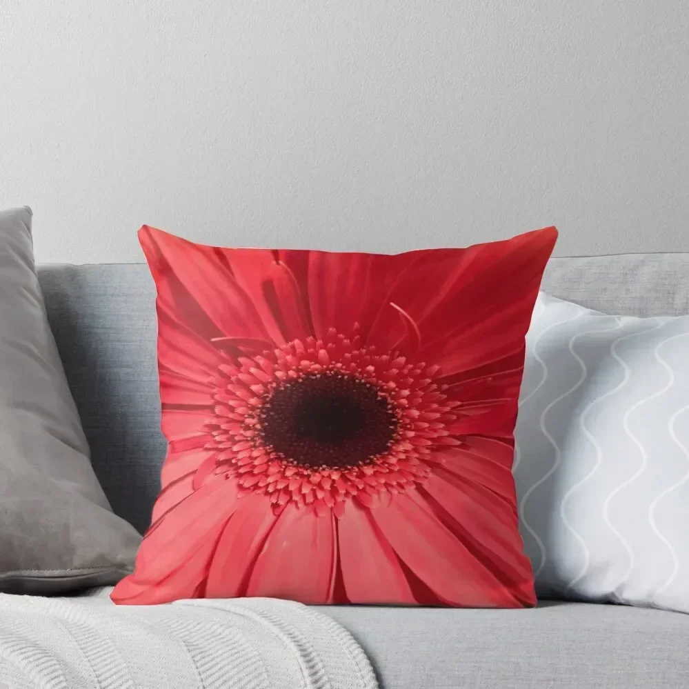 

Red Gerbera Daisy Throw Pillow Ornamental Pillow Sofa Pillow Cover home decor items