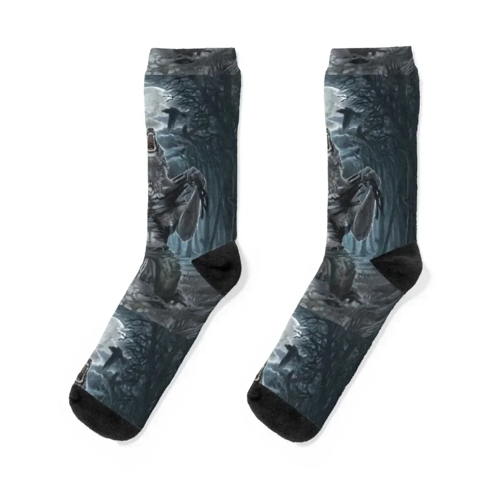 

werewolf ripping shirt meme Socks Sports Antiskid soccer aesthetic loose Male Socks Women's