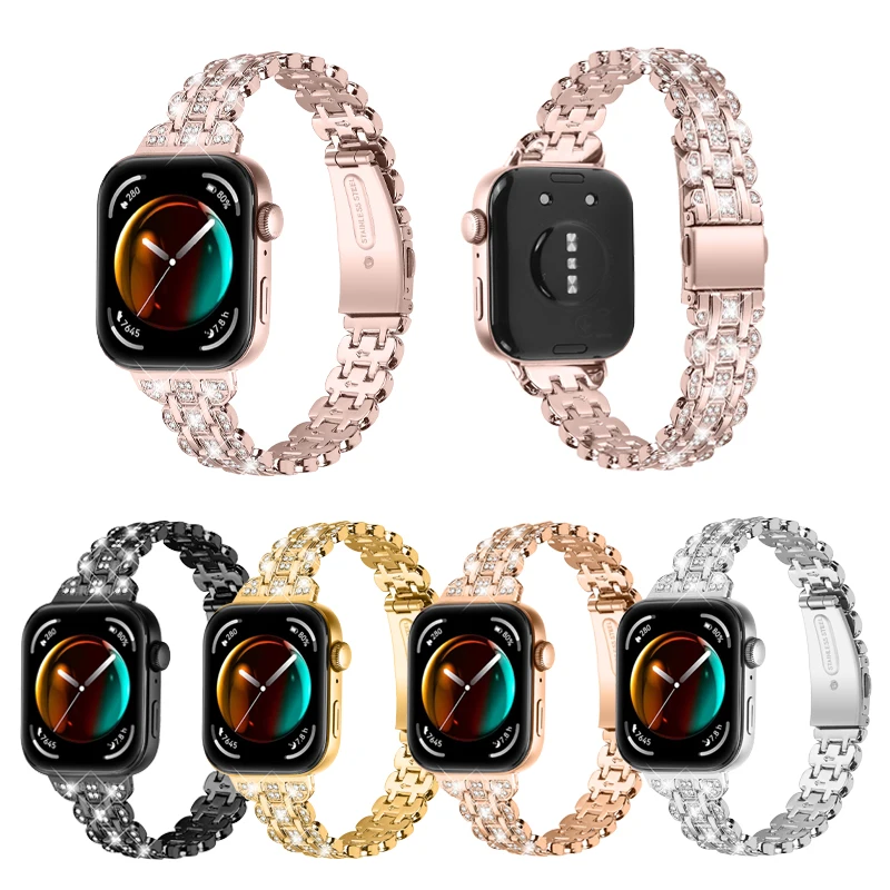 Cinturino in metallo per Huawei Watch Fit 3 fit 4 4pro cinturino con diamanti cinturino Huawei Fit3/fit4 cinturino sostituibile accessori