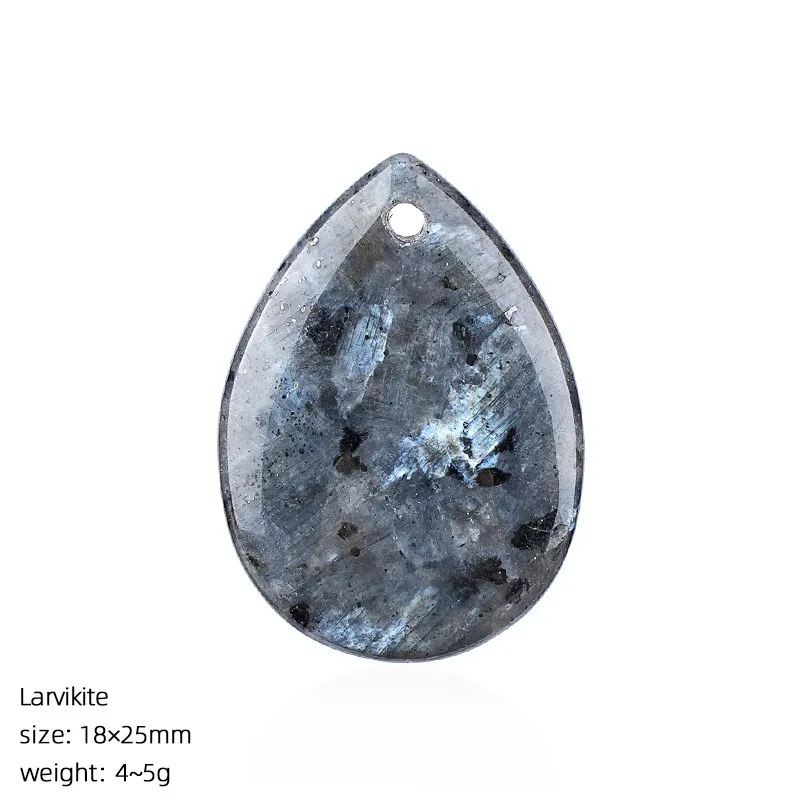 1pc Labradorite Teardrop Natural Stone Beads Pendant Smooth Water Drop Sparkly Charms DIY Jewelry Making Necklace Earrings