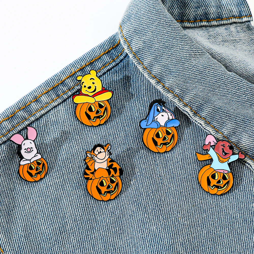 Broche de dessin animé d'enfance, tigrou créatif, broche en émail, insigne en métal, bijoux, vêtements, accessoires de sac à dos, cadeau pour les amis, 5 pièces