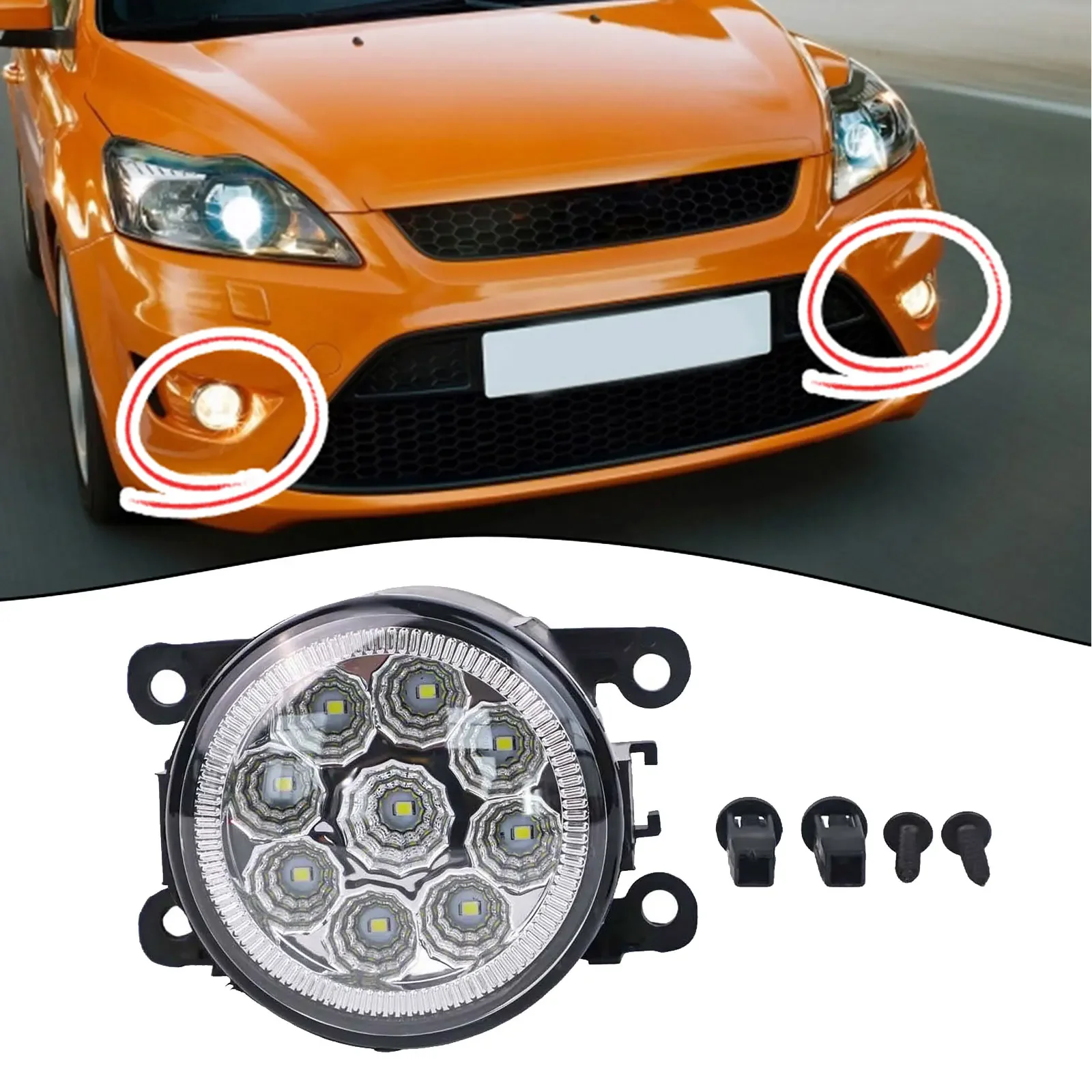 

Черные светодиодные противотуманные фары Автомобильное освещение Прямая установка Высококачественная установка Износостойкий материал