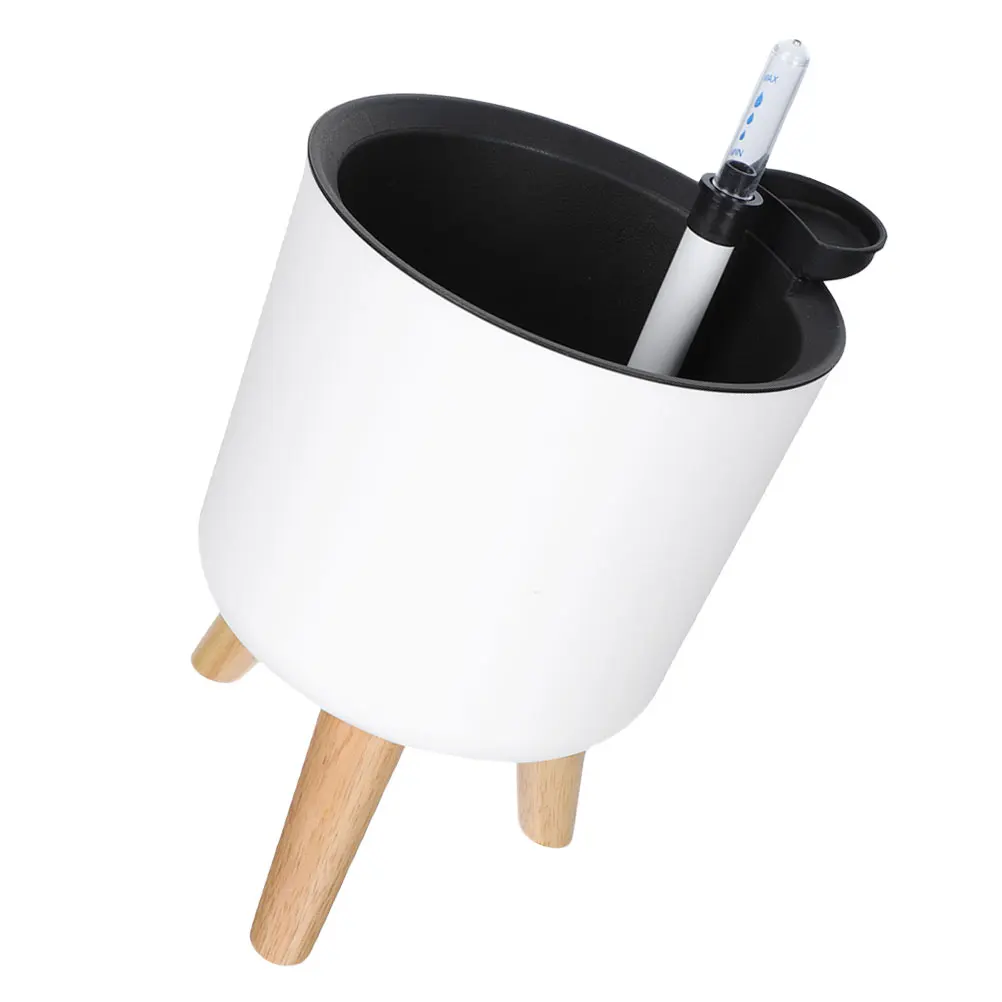

Self Watering Flower Pot Automatic Indoor Planters White Small Modern Design Sturdy Legs Removable Liner Water Indicator Tripod