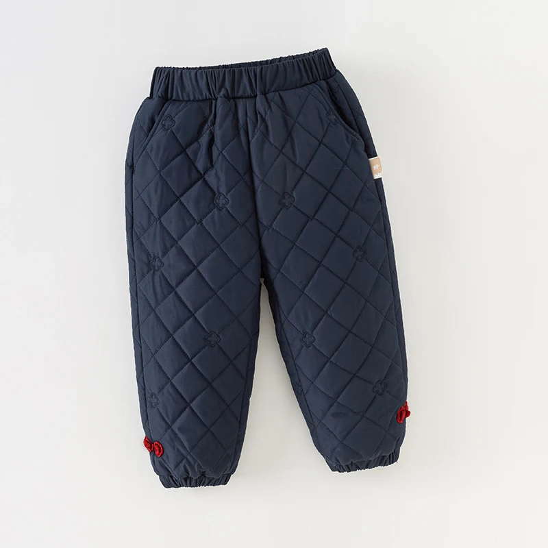 Dave Bella Winter Boys Thick Cotton Pants Warm Trousers Kids Pants Baby Children Girls Elastic Sweatpant DB4238056