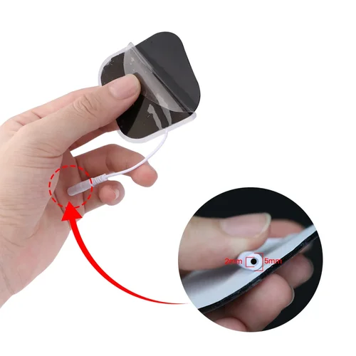 Imagen 2 del producto Almohadillas de electrodos para Estimulador muscular, almohadillas de repuesto autoadhesivas de tela no tejida para máquina de masaje Digital Tens, 5x5cm, 4x4cm