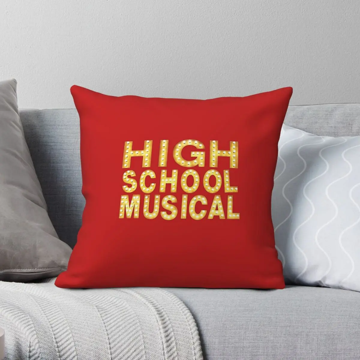 High School Musical Pillowcase Polyester Linen Velvet Creative Zip Decorative Room Cushion Case