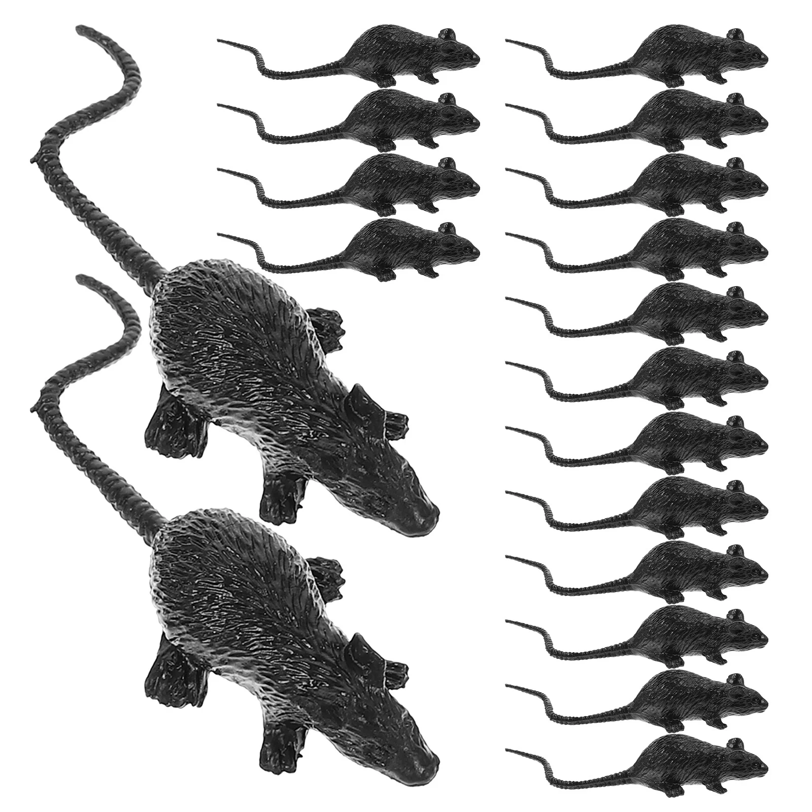 20 piezas ratas falsas de plástico realistas, ratones de imitación para suministros de broma, decoración espeluznante de Halloween, accesorios de broma de Casa Encantada, recuerdos de fiesta