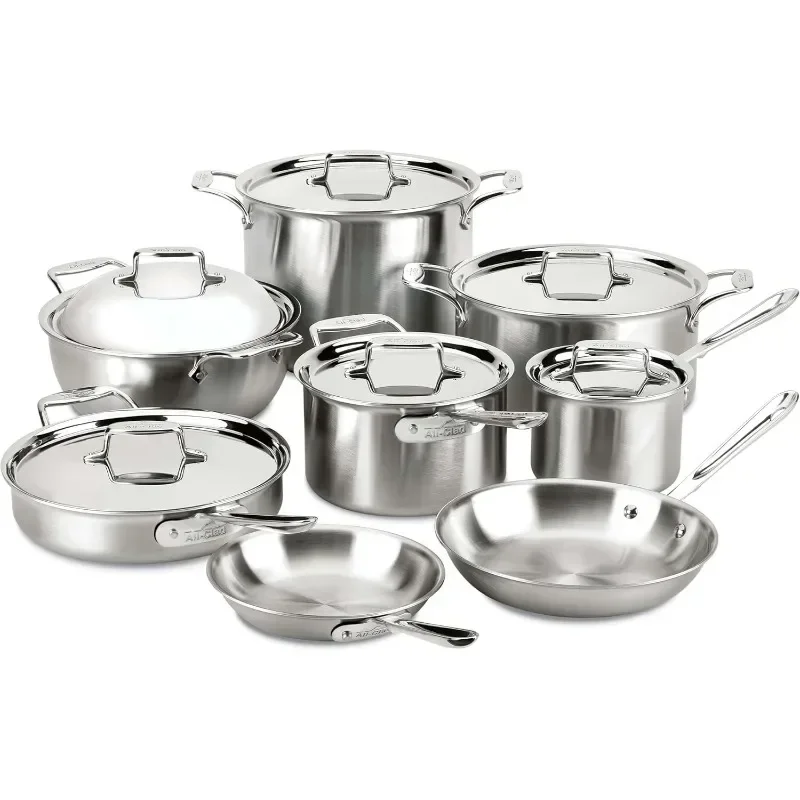 Brushed Stainless Steel Cookware Set for Induction Cooker, Oven, Pots and Pans Cookware  Cooking Pots Set