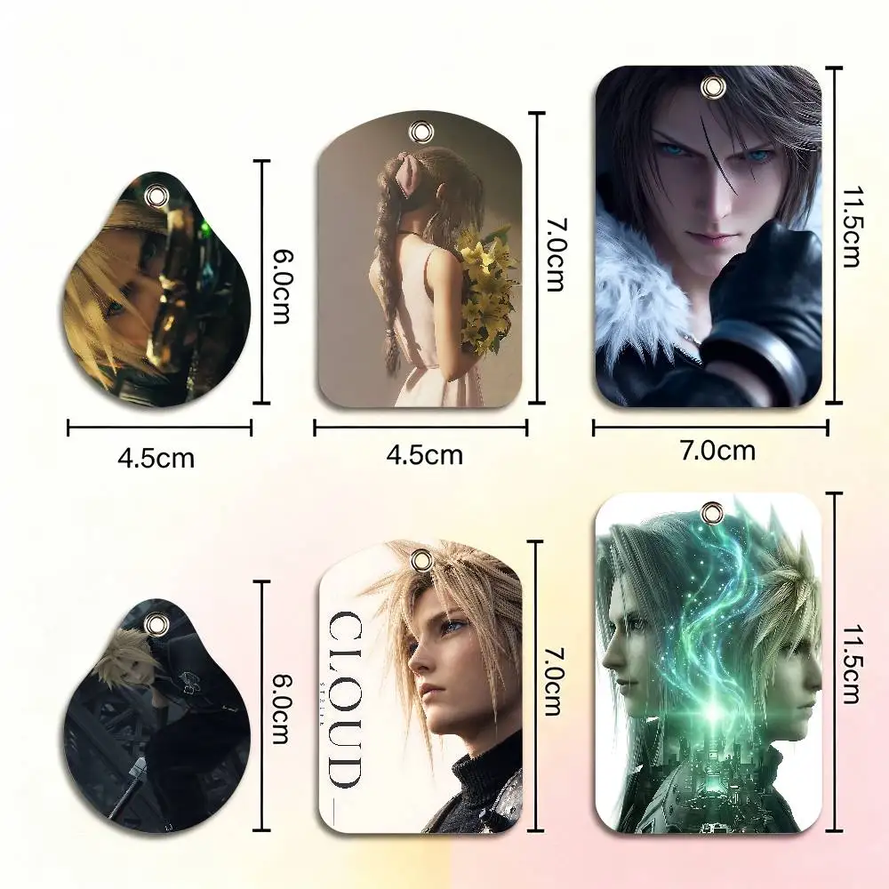 F-Final f-fantasy Card Keychain Fashion Pendant Bag ID Door Card Case Bus Card Cute Adult Scratch Resistant