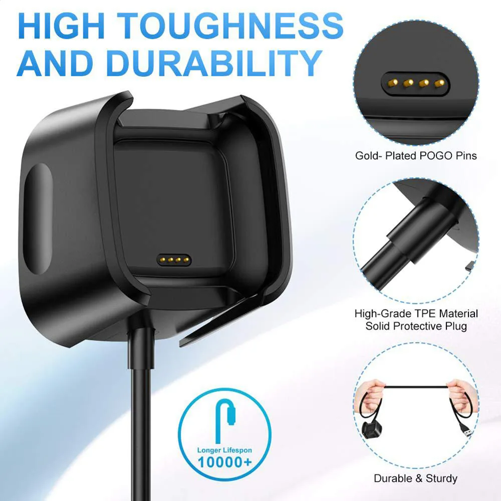 Charger For Fitbit Versa / Versa Lite / Versa 2 Fast Charging Portable Charging Dock Charger Dock Cradle Watch Charger Chargers