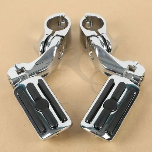 

Motorcycle 1-1/4" Short Angled Adjustable Highway Foot Pegs Peg Mount For Harley Yamaha Touring Road King Electra Street Glide