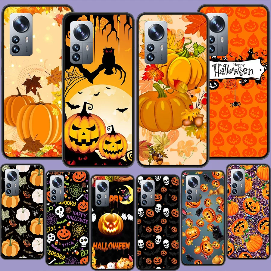 Capa de Telefone Halloween Abóbora Cabeça para Xiaomi Mi, Maple Leaf, Morcego, 13, 12T Pro, 12X, 12 Lite, 5G, 11T, 11i, 11 Ultra, 10, 10T, 9T, pro 9, 8, 6X 5