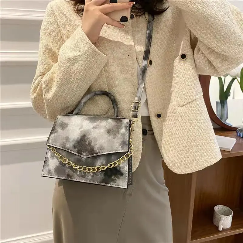 Tie-dye 2022 Single Shoulder Bag Niche Female College Students Fashionable Retro Small Square Bag Women Casual Girls Cross-body