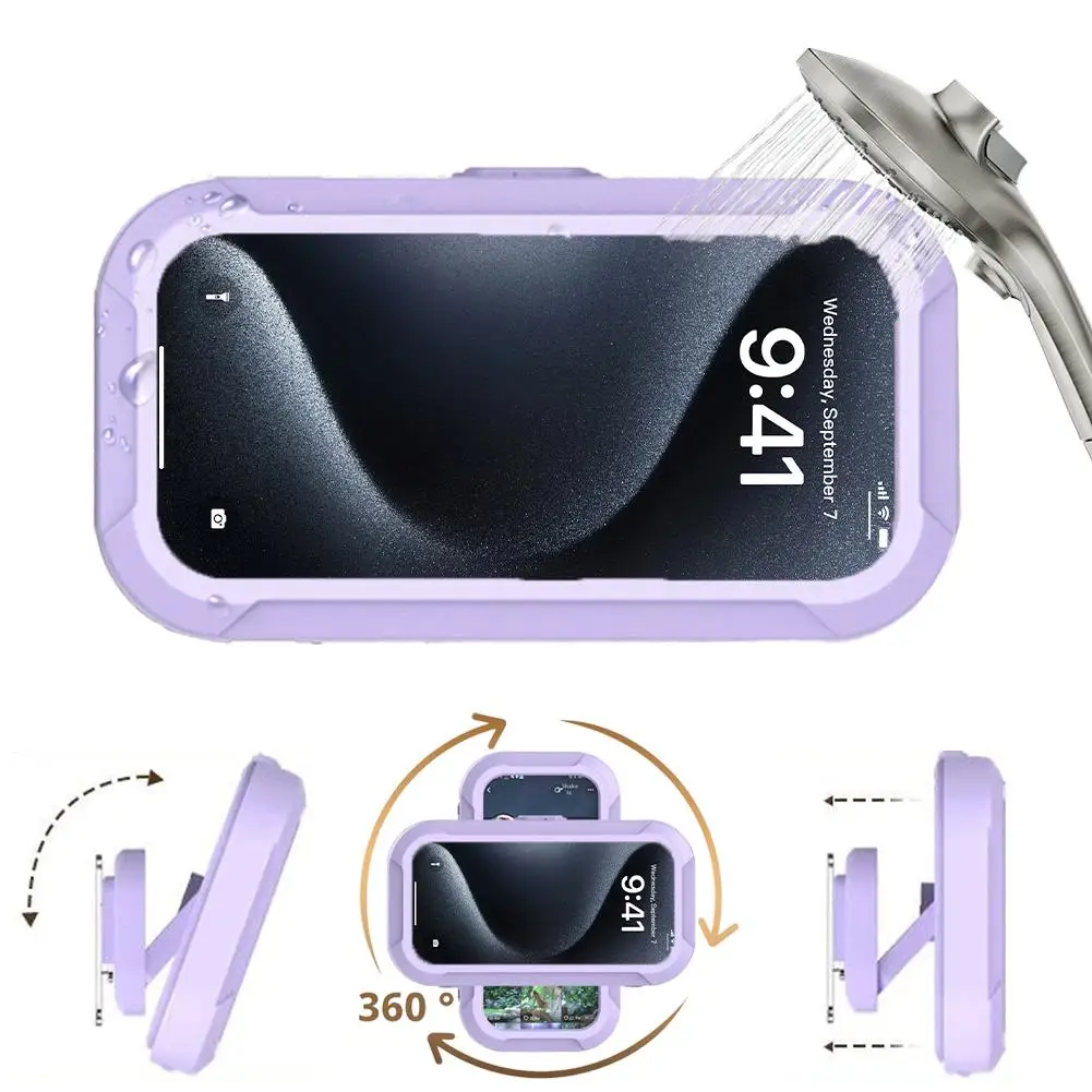 

Водонепроницаемый чехол для телефона в ванной комнате, часы для душа, телевизор, выдвижной и вращающийся держатель для ленивого телефона, туалет, просмотр драмы