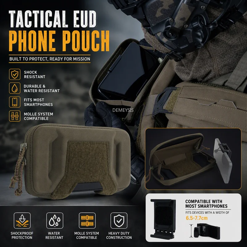 Hunting Vest EUD Phone K-Type Navigation Board MOLLE Tactical Plate Carrier Universal Phone Bag Airsoft Training Gear Pouch
