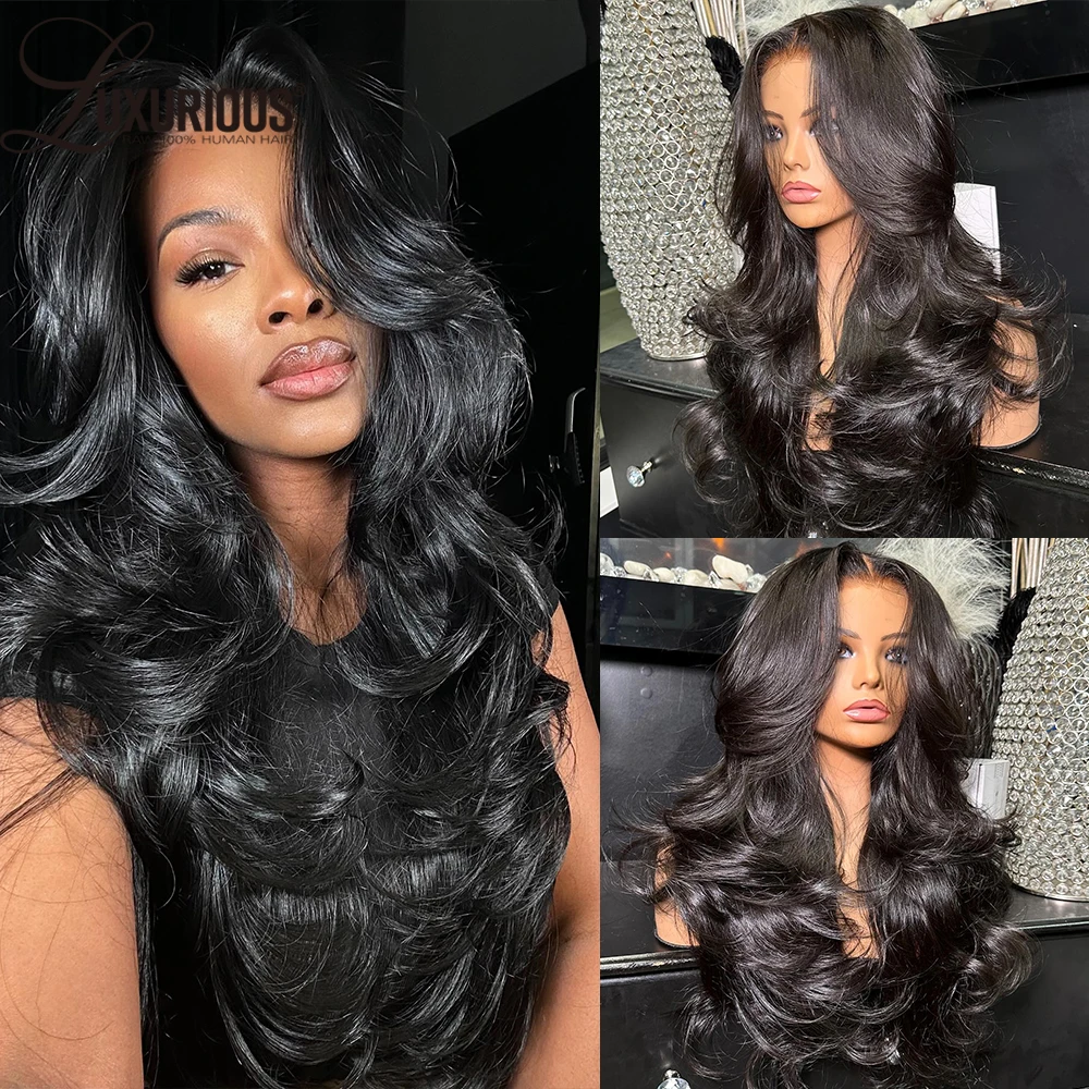 

Wear And Go 4x4 Lace Closure Loose Deep Wave Wig Human Hair Blow-out Glueless Human Hair Wigs For Women Layered Pre-Cut Lace Wig