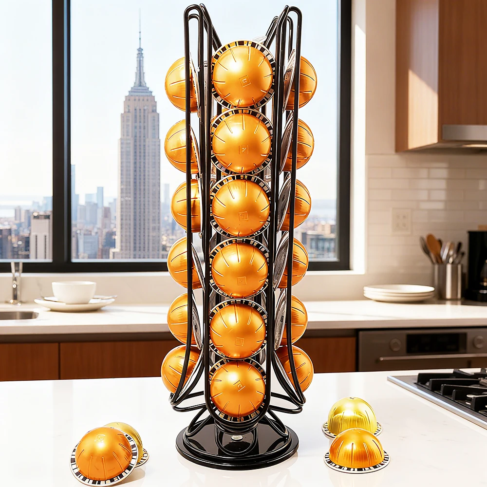 

Vertuoline Coffee Rack Capsules Plating Metal Stand Space-Saving Display Rotatable Holders