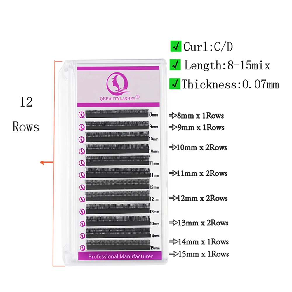Qbeautylashes W Shaped 4D 8D YY Lashes Premade Volume Fans Soft Light Individual Lashes YY  False Eyelashes Extension For Whole