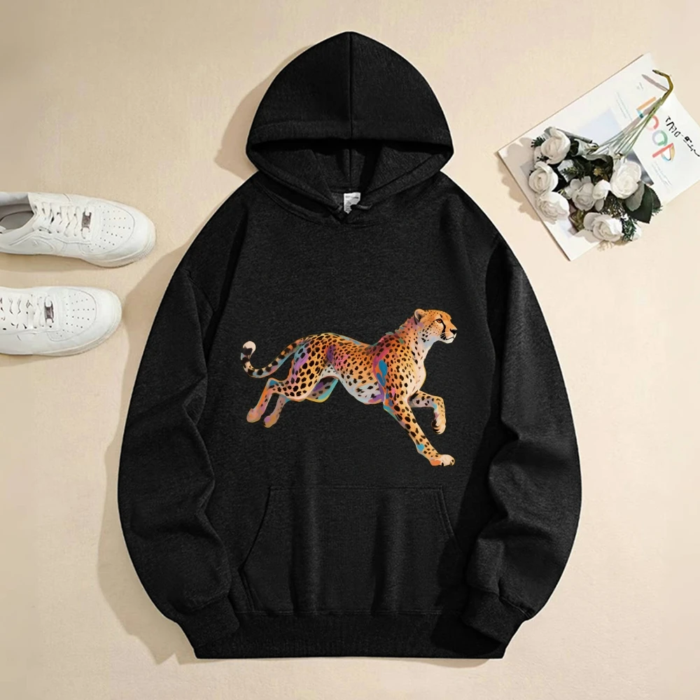 Thickened Fleece Hooded Sweatshirt Pullover Outer Wear Printed Autumn Winter Warm Sweatshirt Women's Men's Oversize Clothes