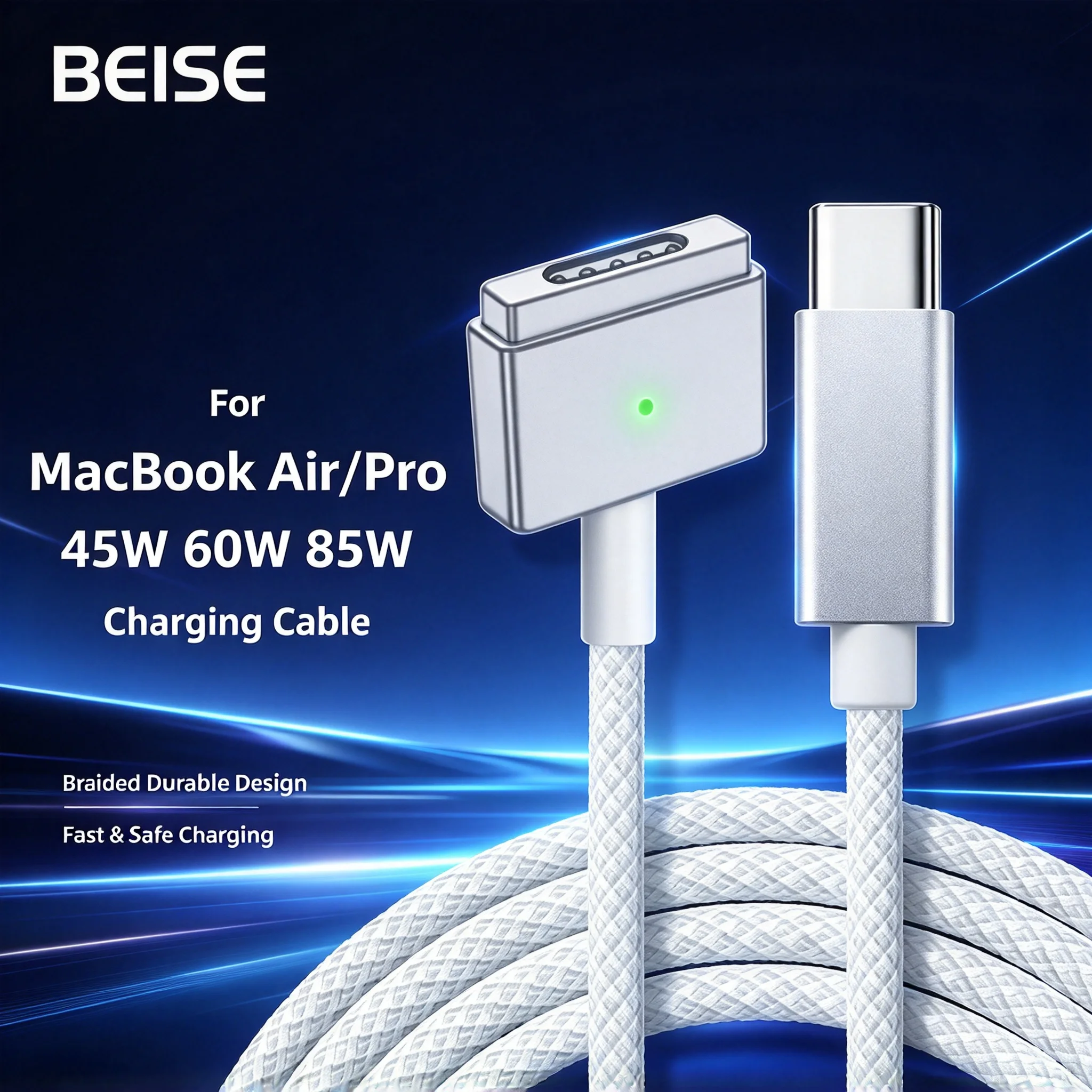 USB Type-C to T-Tip Magnetic Fast Charging Cable, 2nd Gen Magnetic Connector Compatible With Classic Notebook Models