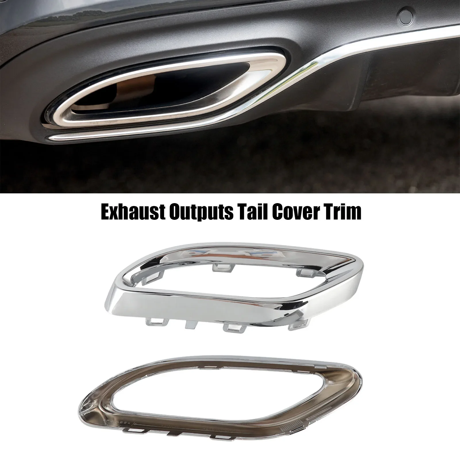 Gloss Chrome Exhaust Tip Cover Trims Replacement For Mercedes‑Benz A B C E GLC CLS‑Class W177 W247 W205 W213 X253 C257