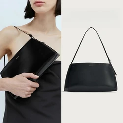 The Logo French Stick Bag Dalia Underarm Bag French Single Shoulder Retro Simple High end Niche Leather Women's Brand Handbag