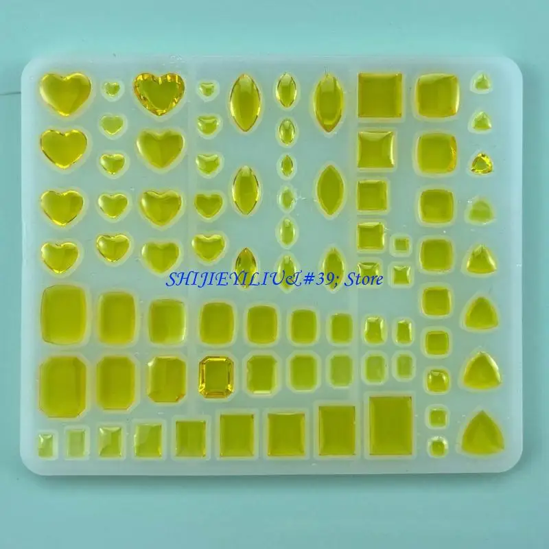 

E21F Crystal Resin Molds Heart Square Diamond Silicone Mold DIY Handmade Ice Cubes Epoxy Mold Resin Crafts Decor