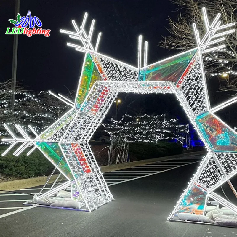 

Custom. Large White outdoor lights led motif 3D snowflake decoration lights for mall ornaments