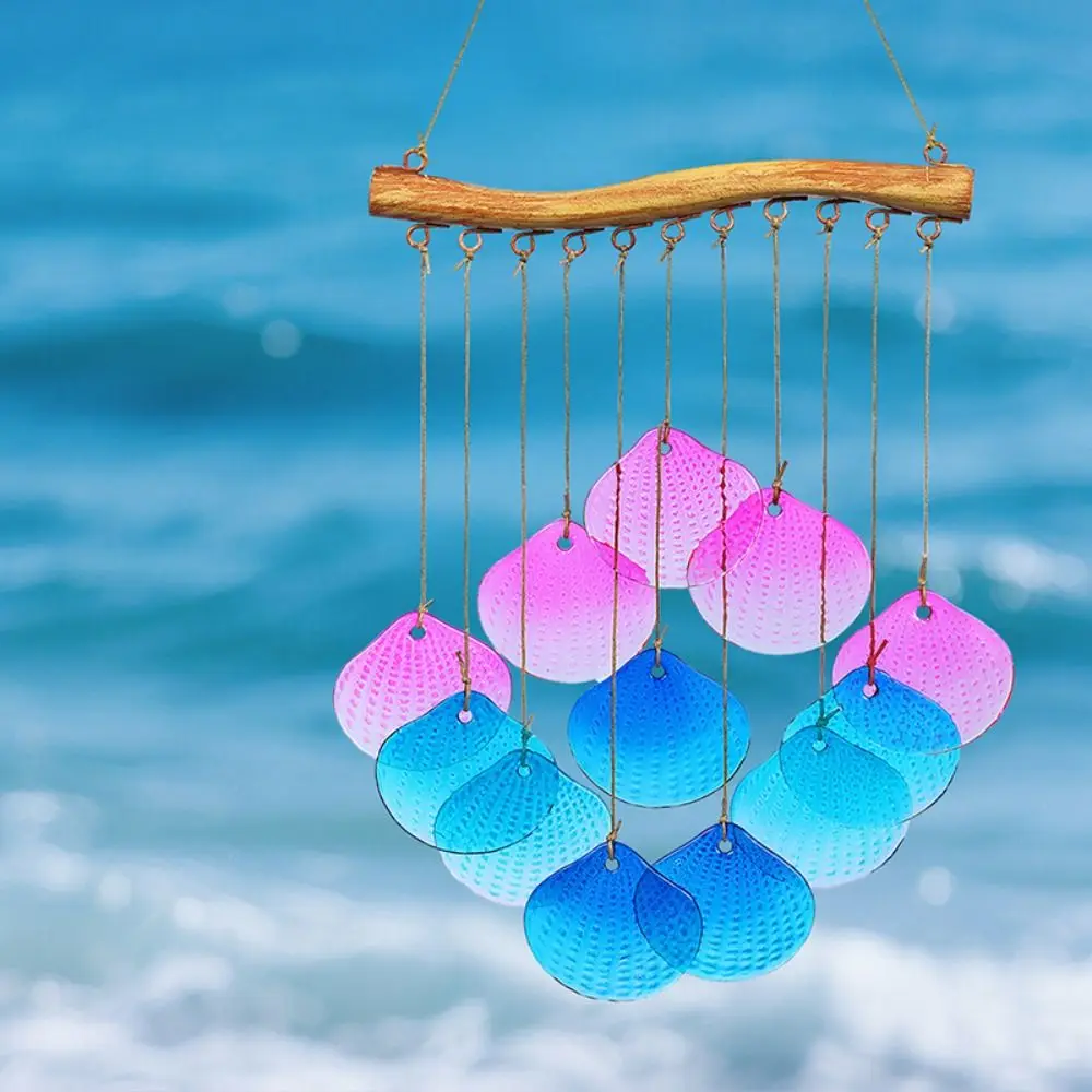 

Garden Decoration Creative Fish Shaped Wind Chime Shell Crafts Sun Catcher Colorful Iron Art Hanging Ornament Beach Parties