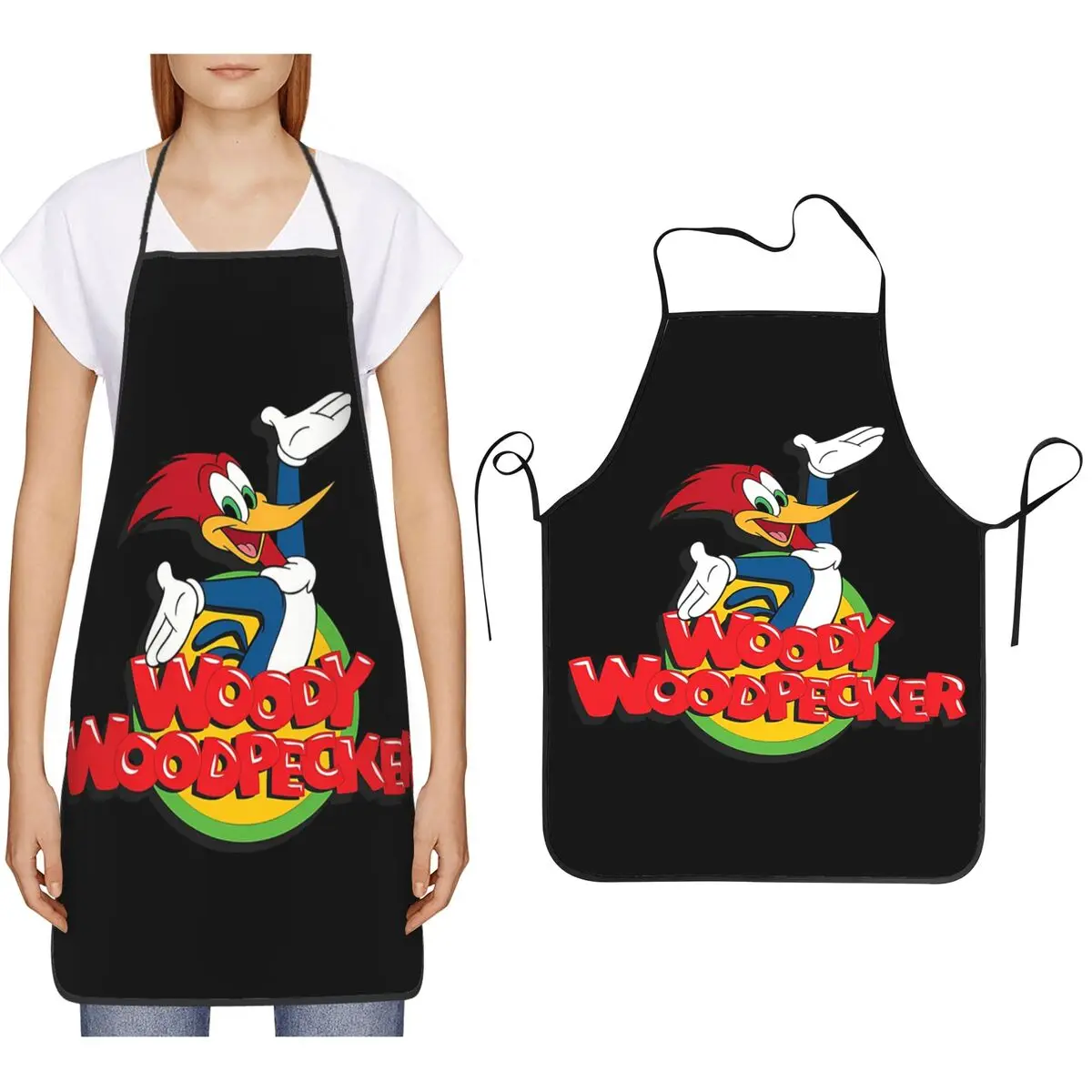 

Фартук Вуди Дятел шеф-повара для приготовления пищи, выпечки, нагрудник без рукавов, кухонный фартук для чистки для женщин и мужчин, садоводство