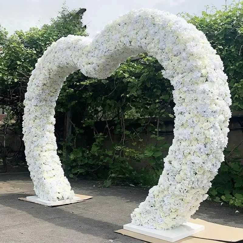 2026 2.4m Height Metal Iron Flower Heart Arch of Wedding Arch for Wedding Outdoor Decorations