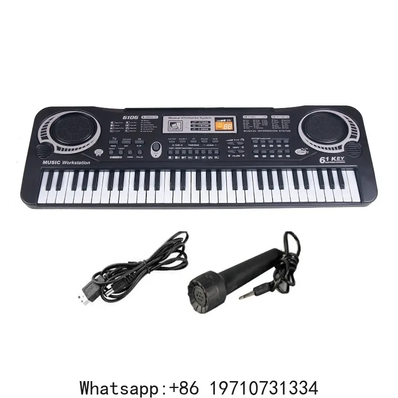 

Black Electronic Keyboard 61 Keys Black Digital Music Electronic Keyboard Electric Piano Kids Musical Instrument