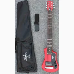 Mini Electric Guitar with High Gloss Red Color, Free Cotton Soft Bag, High Quality, Easy Taking Travel Guitar, 34 in, 6 Strings