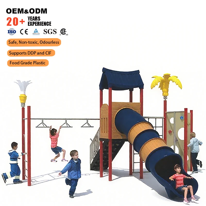 Outdoor Playground Equipment Garden-Themed Outdoor Play Slide - Large Size Safe Build & Endless Fun Amusement Park Facilities