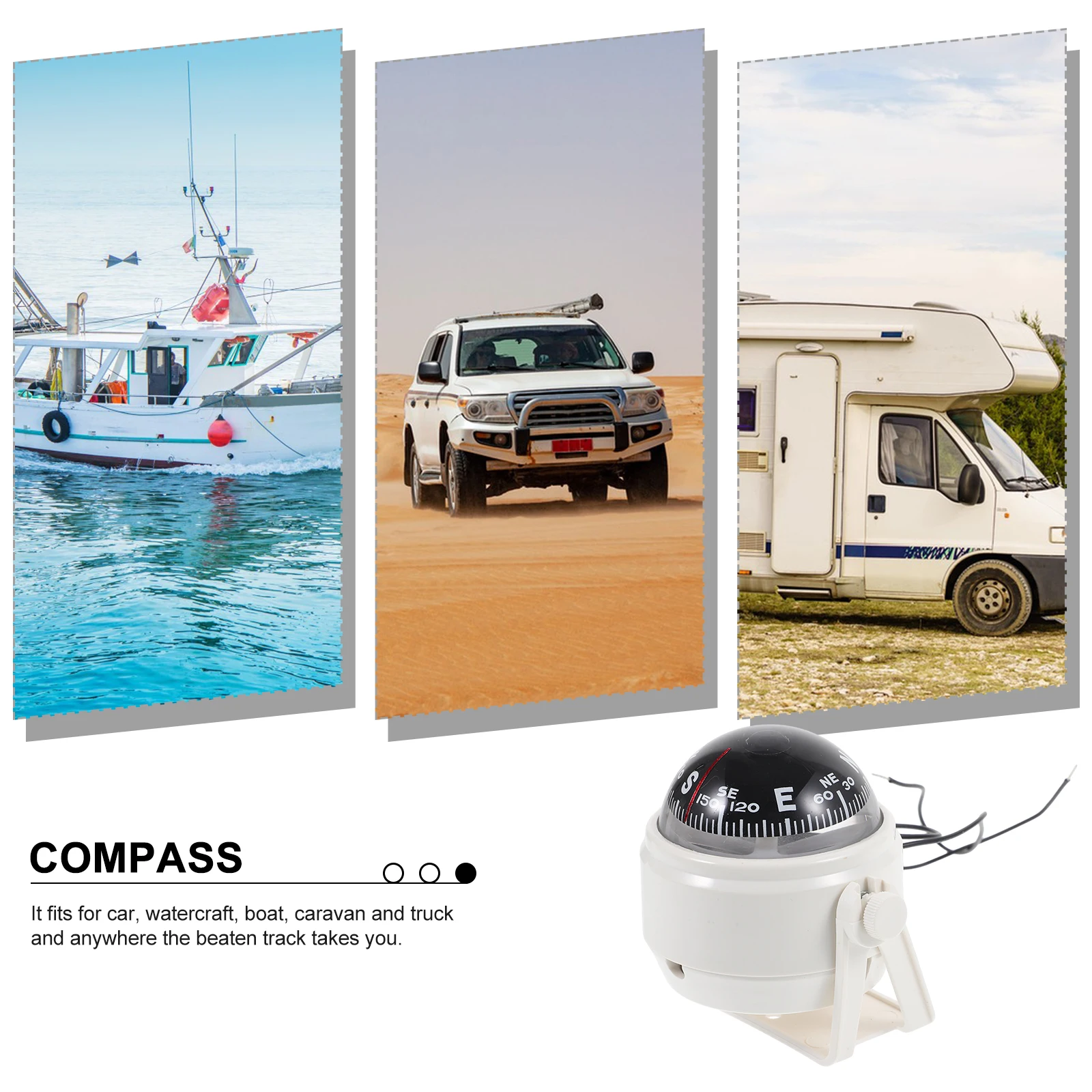 

Dual Purpose Car Guide Ball Compass Compasses for Navigation Acrylic Auto Interior