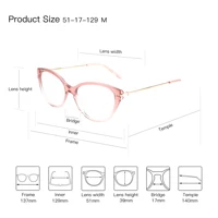 AIREIGHT – lunettes de vue œil de chat en acétate pour femmes, verres photochromiques, verres optiques pour myopie, lumière bleue 3